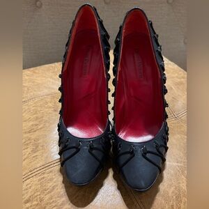 Cesare Paciotti Black Heels with Red Interior